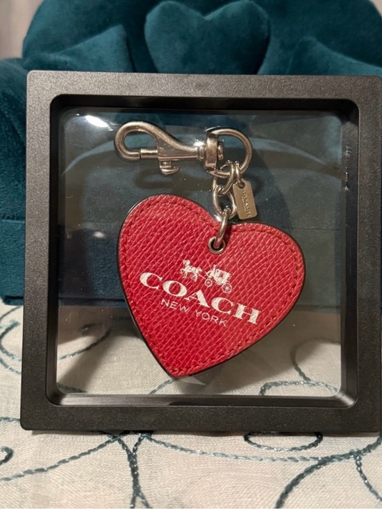 Coach Accessories - Coach Red Heart Leather Bag Charm